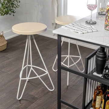 Trinity 30" Modern Industiral Iron Tripod Backless Bar Stool
